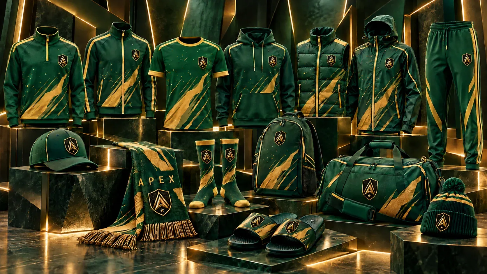 Apex FB shared fan-gear collection — existing club artwork for soccer and football