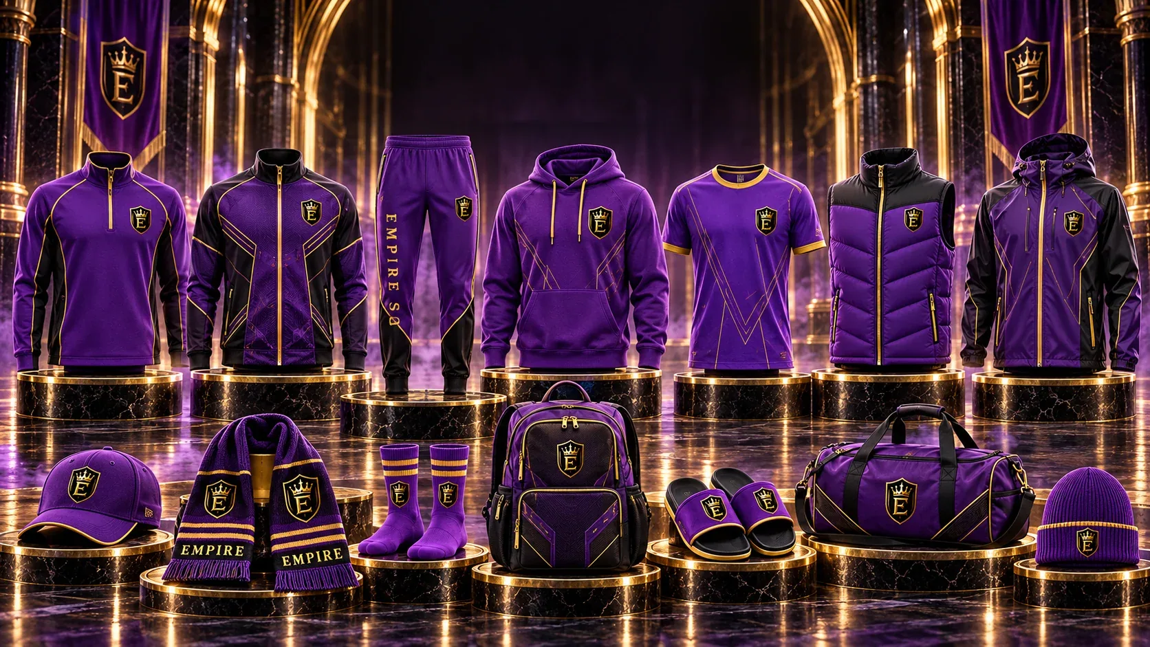 Empire FB shared fan-gear collection — existing club artwork for soccer and football