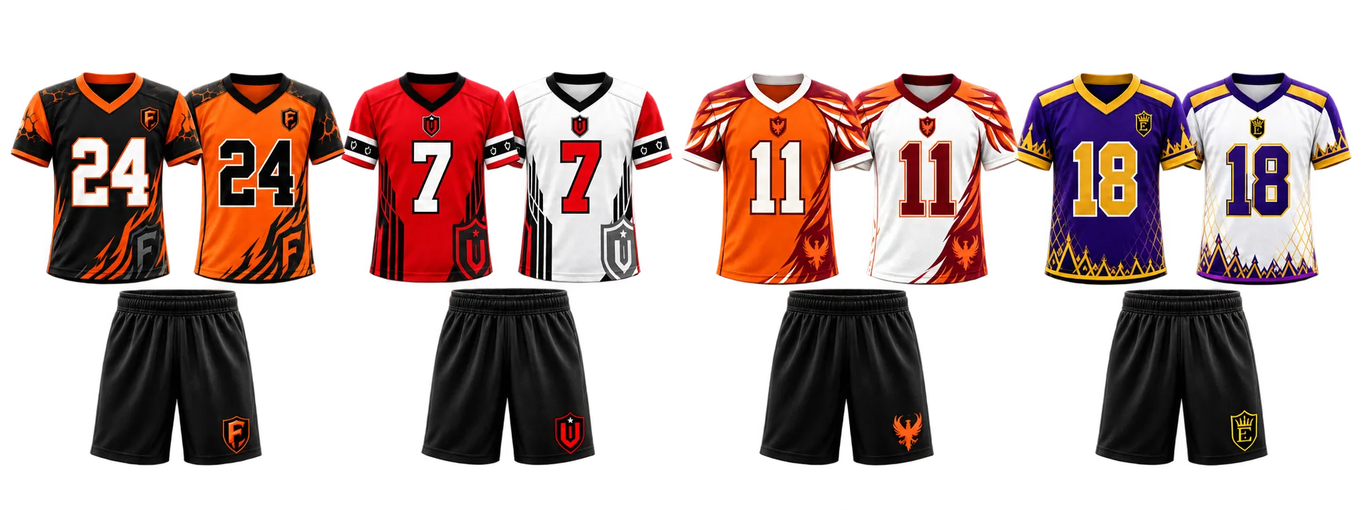 Forge FB reversible jersey and black shorts