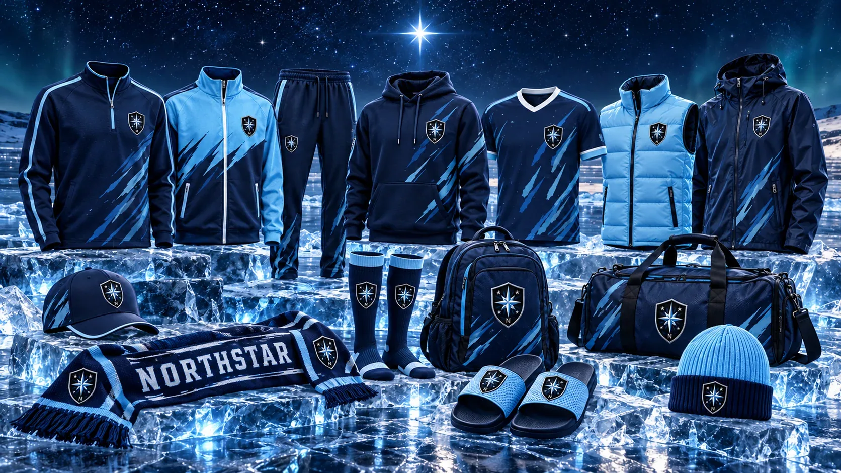 Northstar FB shared fan-gear collection — existing club artwork for soccer and football
