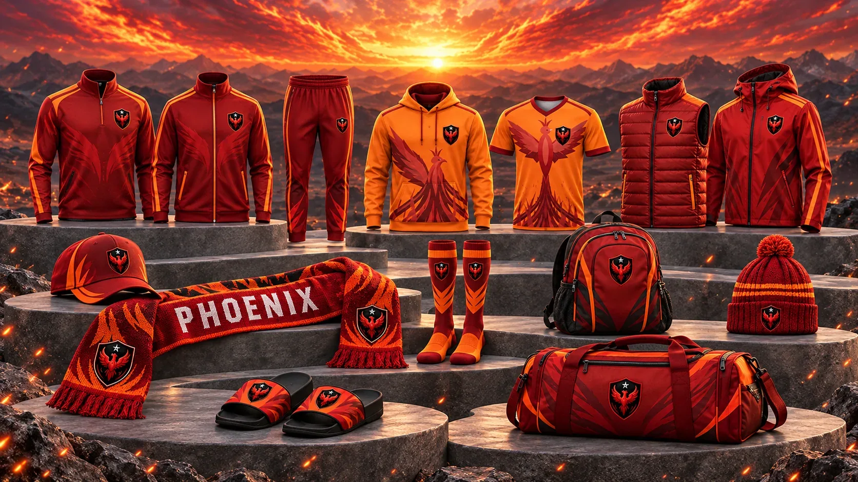 Phoenix FB shared fan-gear collection — existing club artwork for soccer and football