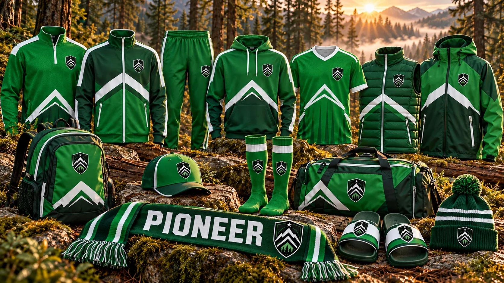 Pioneer FB shared fan-gear collection — existing club artwork for soccer and football