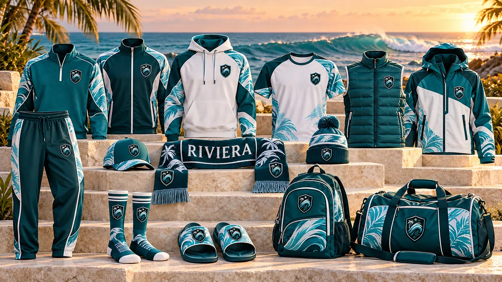Riviera FB shared fan-gear collection — existing club artwork for soccer and football