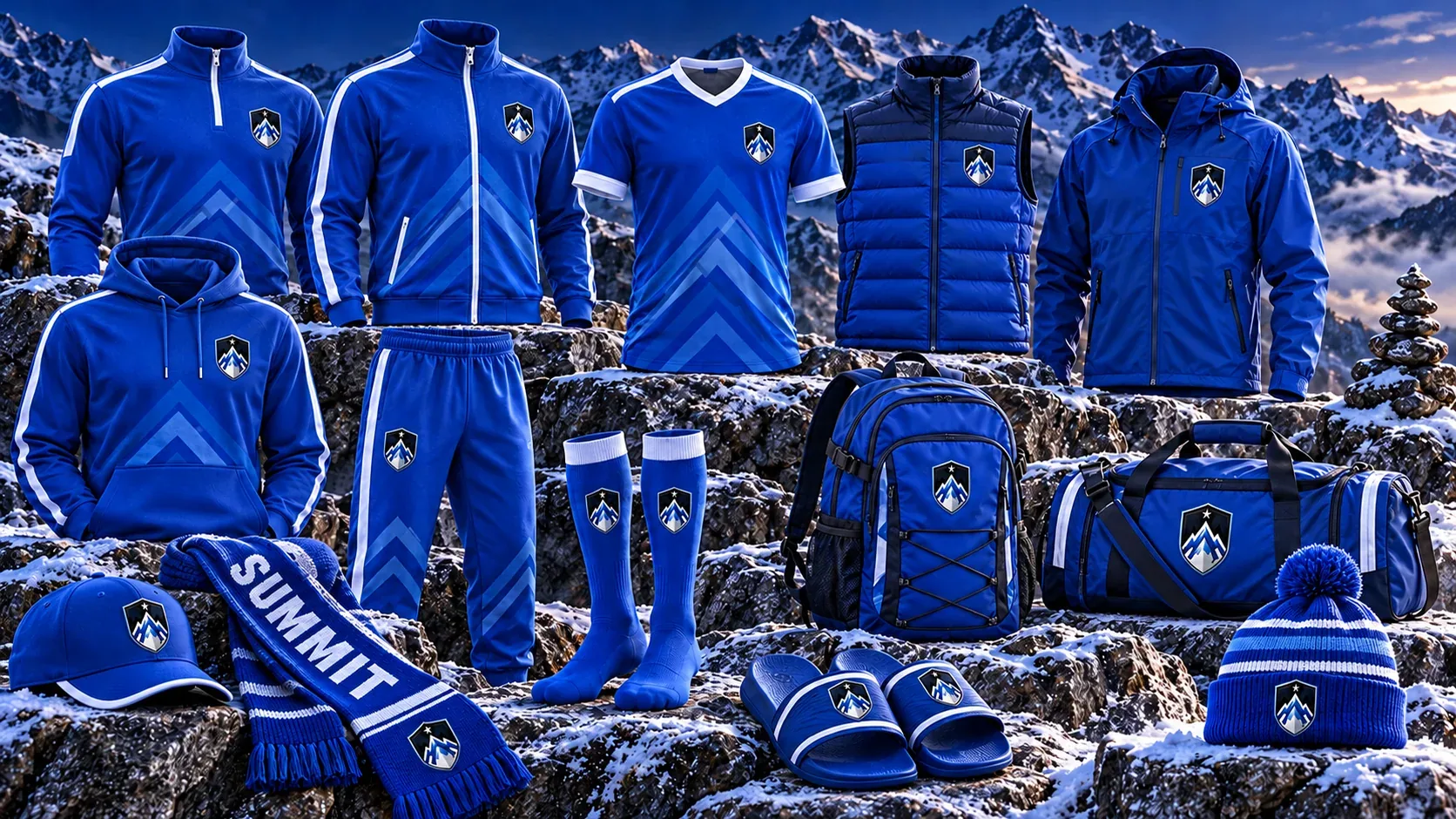 Summit FB shared fan-gear collection — existing club artwork for soccer and football