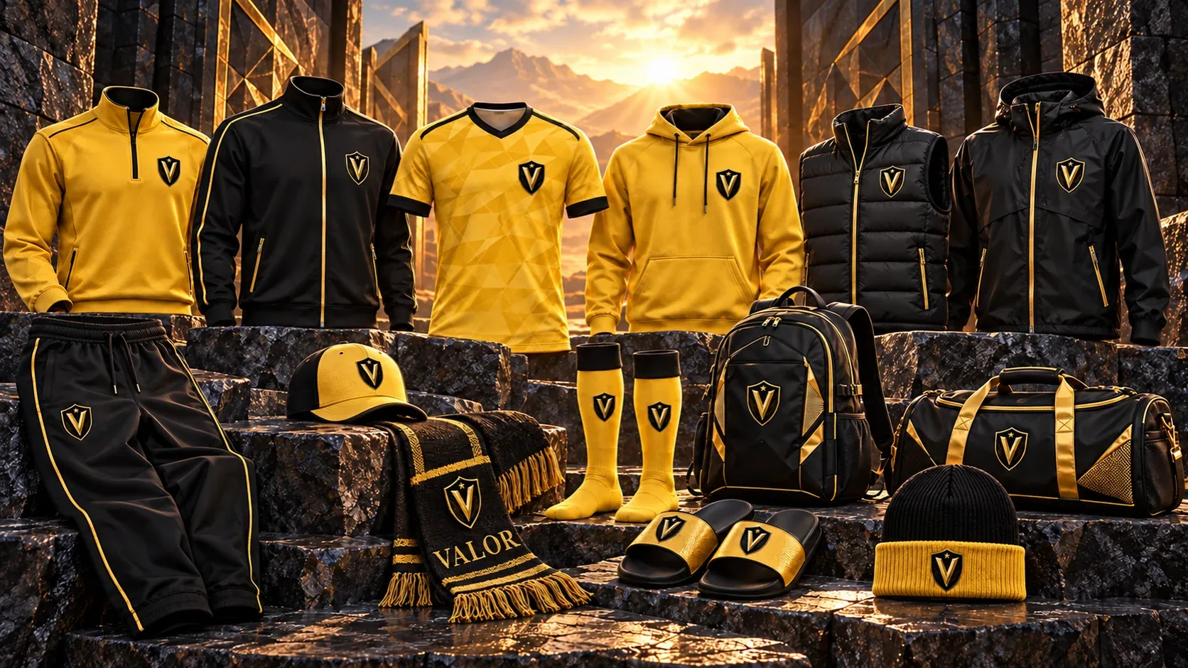Valor FB shared fan-gear collection — existing club artwork for soccer and football