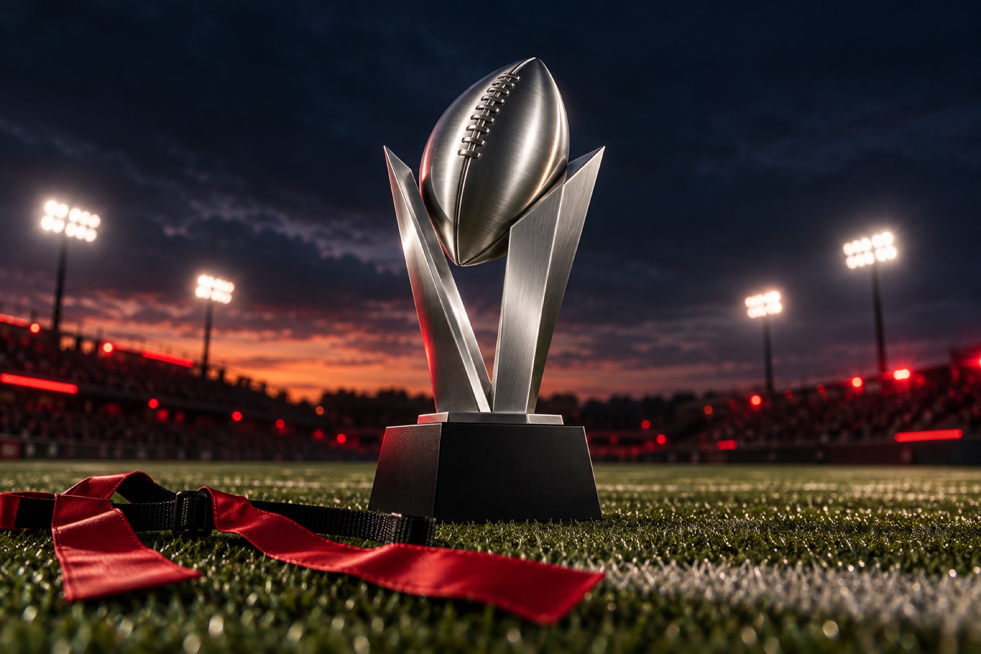 Concept flag football championship trophy